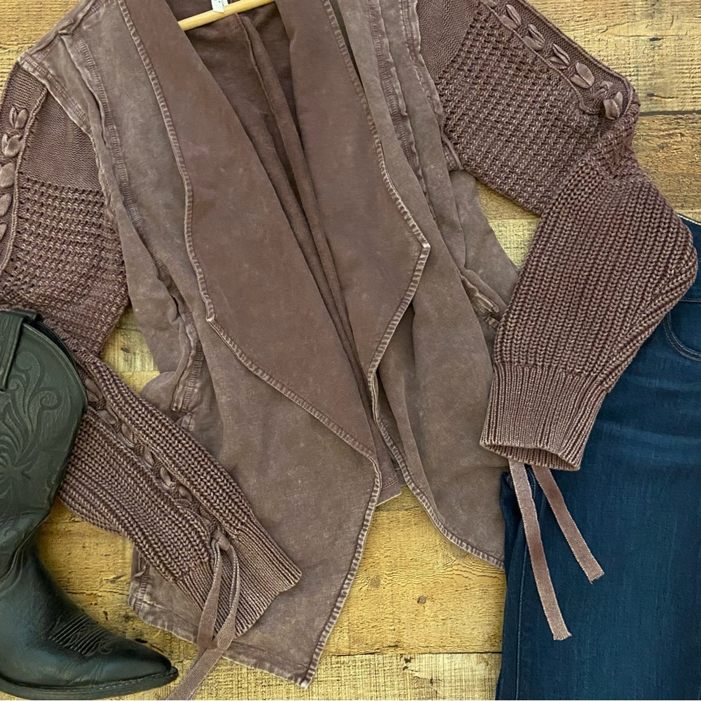 Mineral Washed Jacket/Cardigan Rustic Western Vibe - image 4